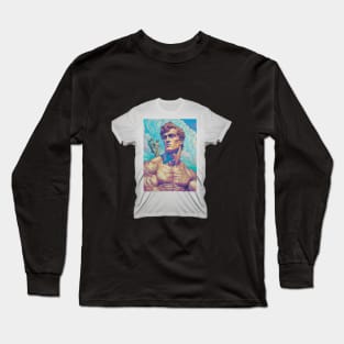 T-Shirt Of Painting Of A Superman On A T-Shirt Long Sleeve T-Shirt